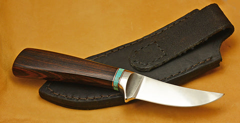 3 inch Trailing Point Skinner with Dendritic Cobalt Blade & Cocobolo Handle.