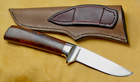 4 inch Dropped Point Hunter with Dendritic Cobalt Blade and Cocobolo Handle.
