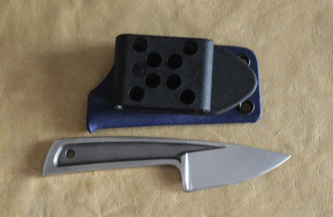 Boye Basic 1 Cobalt with Blue Kydex Sheath & Spyderco Belt Clip