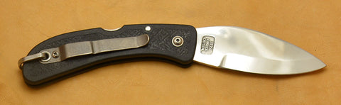 Boye Cobalt Bow Hunter Lockback Folding Pocket Knife with Black Handle, Second.