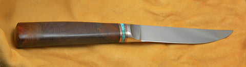 4.5 inch Kitchen Utility Knife with Cobalt Blade and Cocobolo Handle.