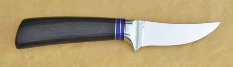 3 inch Trailing Point Skinner with Dendritic Cobalt Blade & African Blackwood Handle.