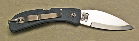 Boye Cobalt Blue Whale Lockback Folding Pocket Knife with Marlin Spike and Blue Zytel Handle.
