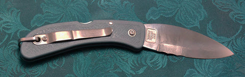 Boye Cobalt Blue Whale Lockback Folding Pocket Knife with Serrations, Blue Handle and Marlin Spike.