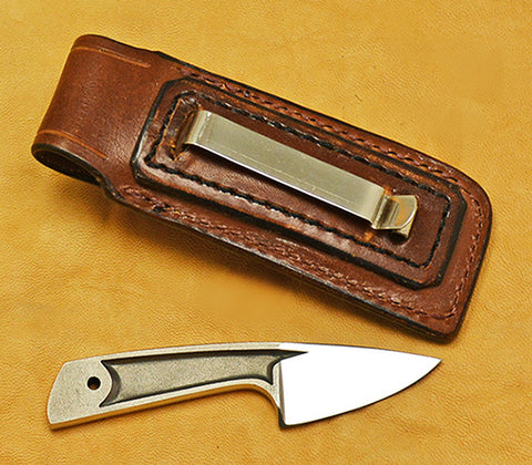 Boye Cobalt Sub-Basic with Plastic-lined Leather Sheath.