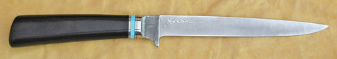 7 Inch Filet Knife with 'Dolphins' Etching.
