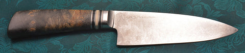 6 inch Chef's Knife with 'Eagles' Etching and Buckeye Burl Handle.