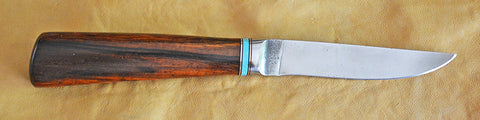 4.5 inch Kitchen Utility Knife with 'Irises' Etching and Cocbolo Handle.