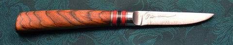 3 inch Paring Knife with 'Ladybugs' Etching & Cocobolo Handle.