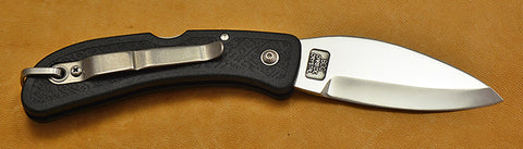 Boye Cobalt Mountain Lockback Folding Pocket Knife with Black Handle and Marlin Spike.