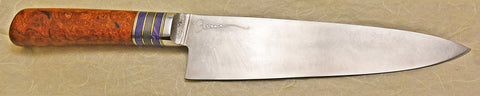 8 inch Chef's Knife with 'Larry's Orchid' Etching.