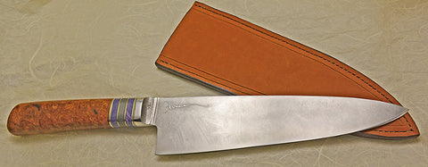 8 inch Chef's Knife with 'Larry's Orchid' Etching.