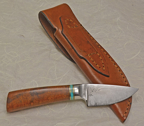 3 inch Dropped Edge Utility Knife with Plain Etched Blade.