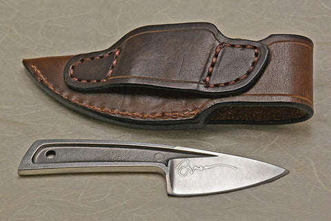 Boye Basic 1 with 'Ravens' Etching and Leather Sheath.