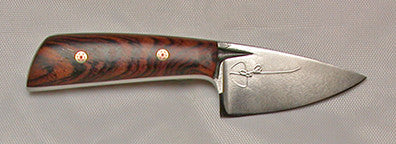 Boye Sub-Basic with 'Single Rose' Etching, Cocobolo Handle and Hand-Carved Sheath with Gemstone Neckstrap.