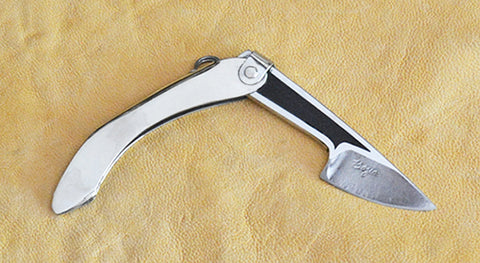 Boye Mini-Tweezerlock Folding Pocket Knife with Bamboo Sprig Etching & African Blackwood Inlay.