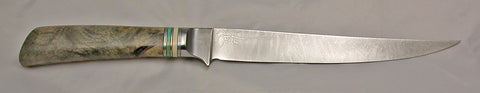 8 inch Filet Knife with 'String of Whales' Etching.