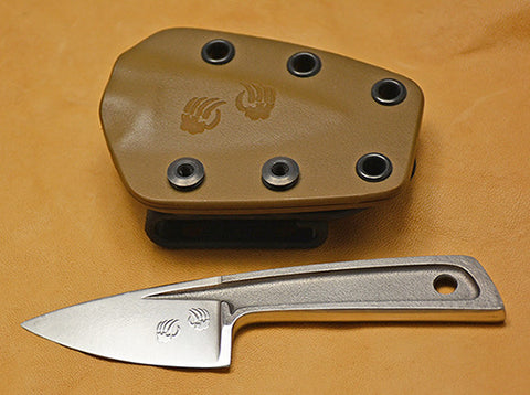 Boye Basic 1 with 'Bear Paws' Etching and Kydex Sheath with Laser Etched Bear Paws.