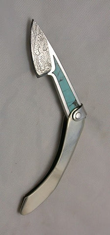 Boye Mini-Tweezerlock Folding Pocket Knife with 'Standing Bear' Etching.