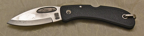 Boye Bow Hunter Lockback Folding Pocket Knife with 'Lescaux Bison' Etching.