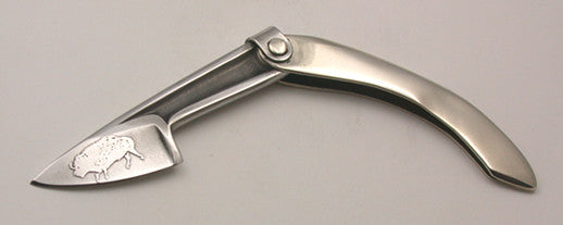 Boye Mini-Tweezerlock Folding Pocket Knife with 'Lescaux Bison' Etching.