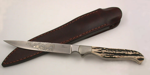 5 inch Utility/Boning Knife with 'Cornucopia' Etching.