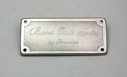 Barn Owl Project Etched Nameplate
