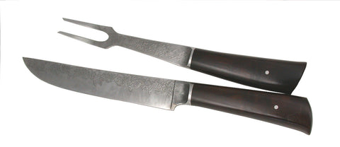 8 inch Carving Set with 'Grapevine' Etching.