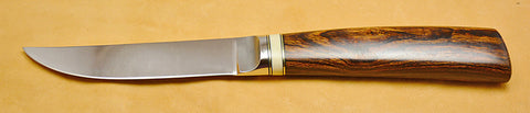 4.5 inch Kitchen Utility Knife with Cobalt Blade and Exhibition Desert Ironwood Handle.