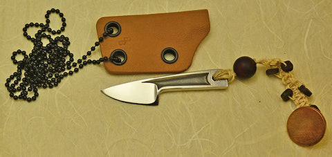 Boye Cobalt Basic Photon with Kydex Neck Sheath and Antique Button Lanyard.