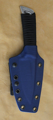 Boye Basic 3 Cobalt with Cord-Wrapped Handle, Blue Kydex Sheath & Tek Lok.