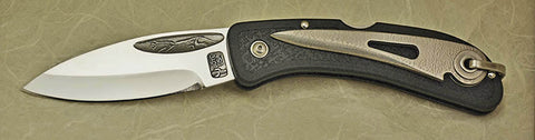 Boye Cobalt Celtic Horse Lockback Folding Pocket Knife with Black Handle & Marlin Spike