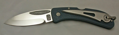 Boye Cobalt Celtic Horse Lockback Folding Pocket Knife with Blue Handle & Marlin Spike