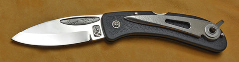 Boye Cobalt Celtic Horse Lockback Folding Pocket Knife with Black Handle & Marlin Spike - 2.