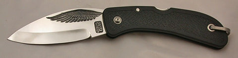 Boye Cobalt Eagle Wing Lockback Folding Knife.