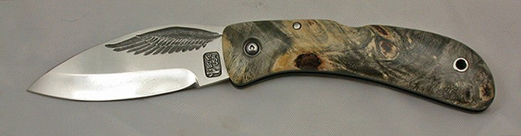 Boye Custom Cobalt Eagle Wing Lockback Folding Pocket Knife.