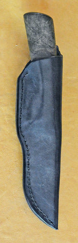 4 inch Dropped Point Hunter with 'Celtic Horse' Etching and Buckeye Burl Handle.