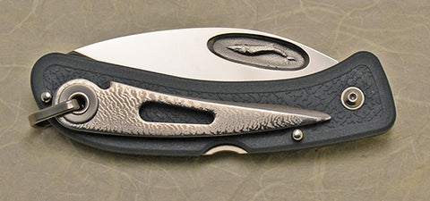 Boye Cobalt Blue Whale Lockback Folding Pocket Knife with Marlin Spike and Blue Zytel Handle.