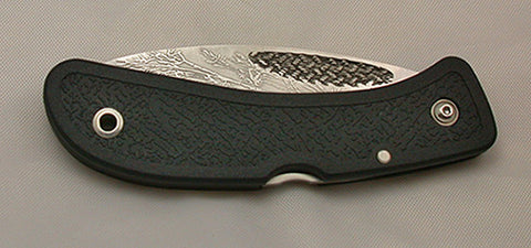 Boye Basketweave Lockback Folding Pocket Knife with 'Filigree Bamboo' Etching.