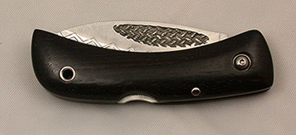 Boye Custom Small Basketweave Lockback Folding Pocket Knife with 'Basketweave' Etching.