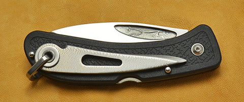 Boye Cobalt Celtic Horse Lockback Folding Pocket Knife with Black Handle & Marlin Spike - 2.