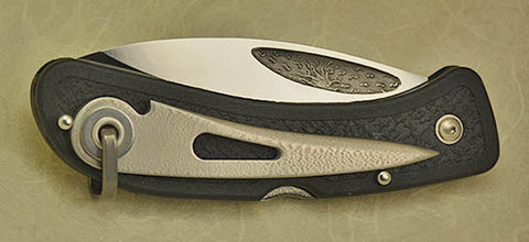 Boye Cobalt Sunburst Lockback Folding Pocket Knife with Black Handle & Marlin Spike
