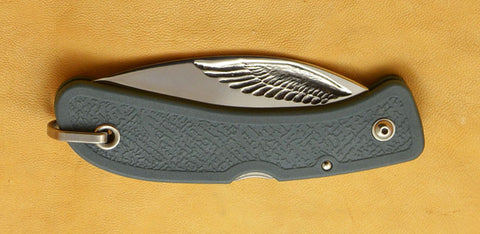 Boye Cobalt Eagle Wing Lockback Folding Pocket Knife with Blue Handle - 3.