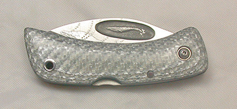 Boye Custom Small Blue Whale Lockback Folding Pocket Knife with 'Humpback Whale' Etching.