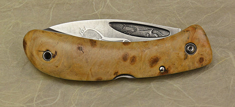 Boye Custom Celtic Horse Lockback Folding Pocket Knife with 'Celtic Horse' Etching.