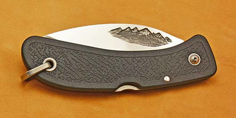 Boye Cobalt Mountain Lockback Folding Pocket Knife.