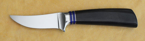 3 inch Trailing Point Skinner with Dendritic Cobalt Blade & African Blackwood Handle.