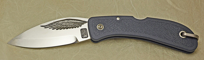 Boye Cobalt Eagle Wing Lockback Folding Pocket Knife with Blue Handle - 2.