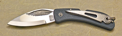 Boye Cobalt Eagle Wing Lockback Folding Pocket Knife with Blue Handle & Marlin Spike.