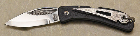 Boye Cobalt Eagle Wing Lockback Folding Pocket Knife with Black Handle & Marlin Spike.